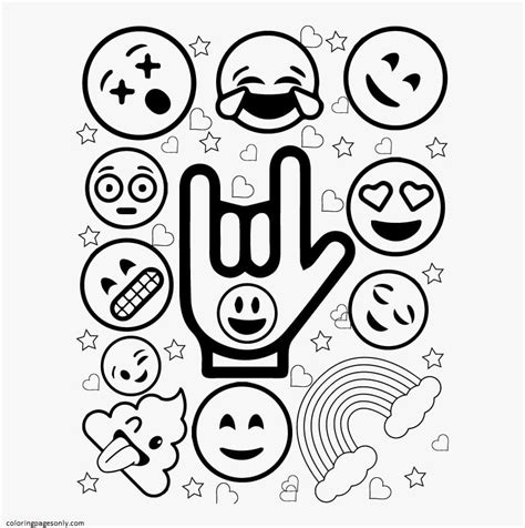 Emoji coloring pages